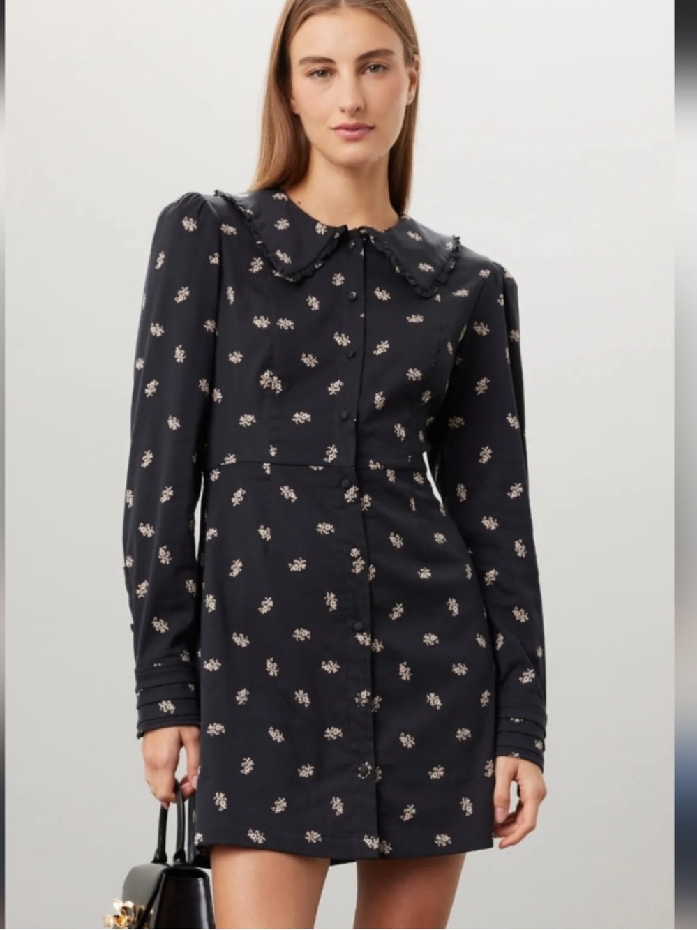 Hill House Hazel Dress Long Sleeve Peter Pan collar Mini Dress XXS